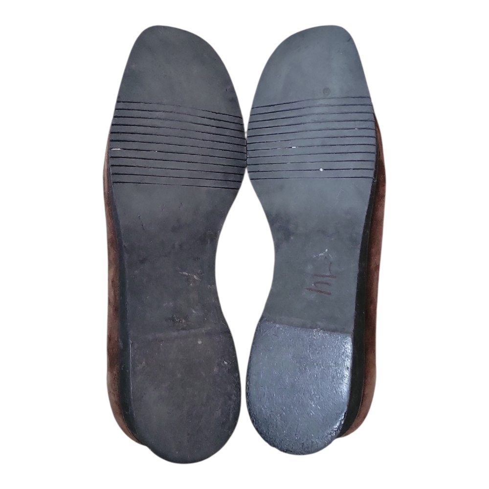 Salvatore Ferragamo Stitched Gancini Bit Wedge Loafer in Brown Suede - Picture 6 of 9